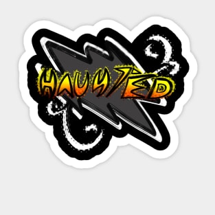 Haunted Text Quote Saying Halloween Trick Or Treat Graphic Illustration Novelty Sticker